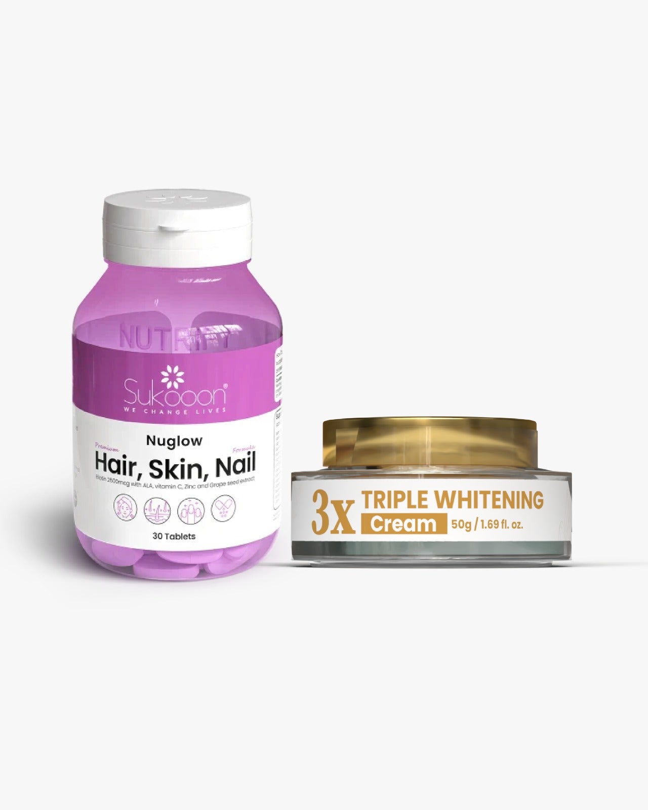 Skin Care Bundle-2 (3x Whitening Cream + Nuglow)