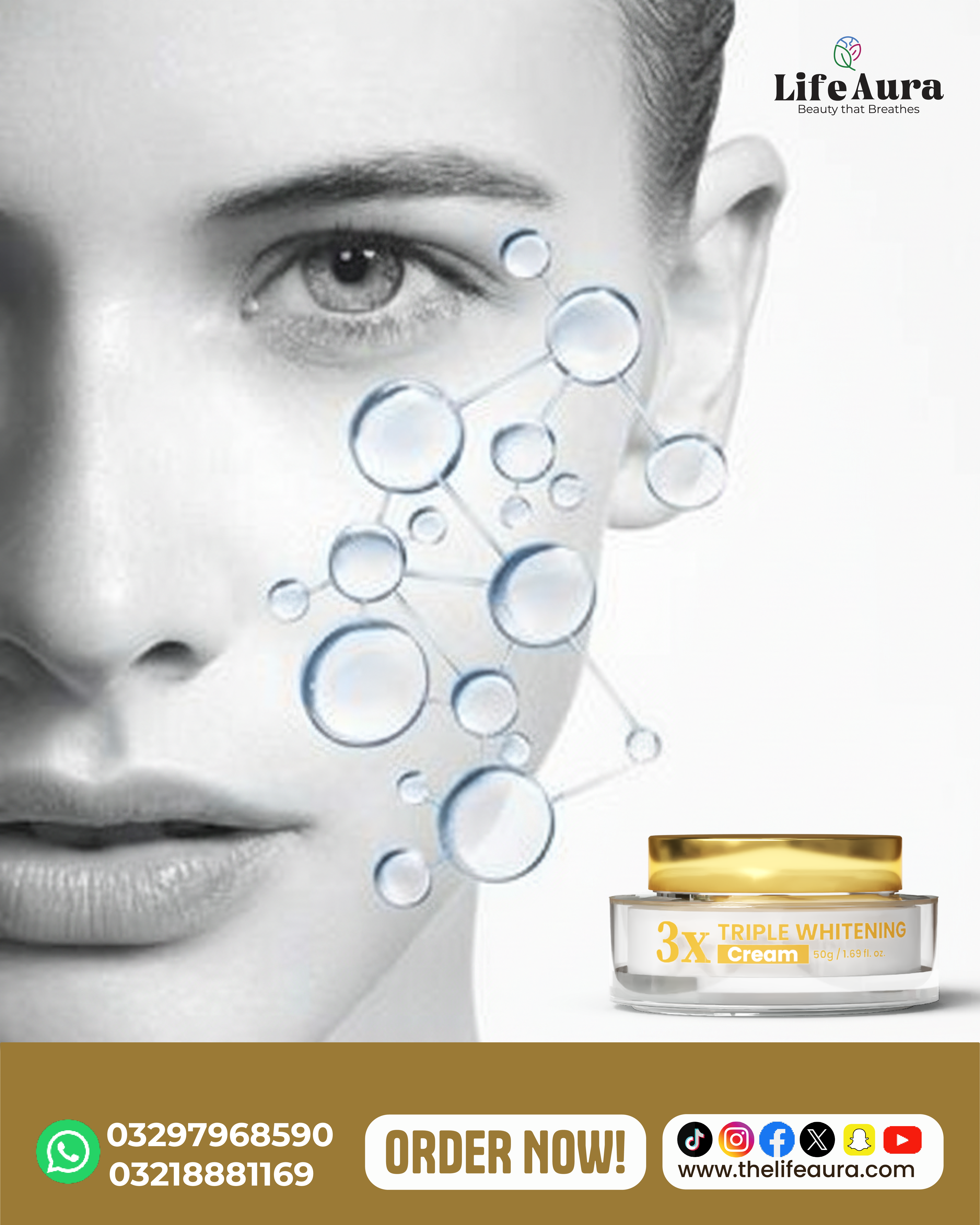 Life Aura 3x Whitening Cream