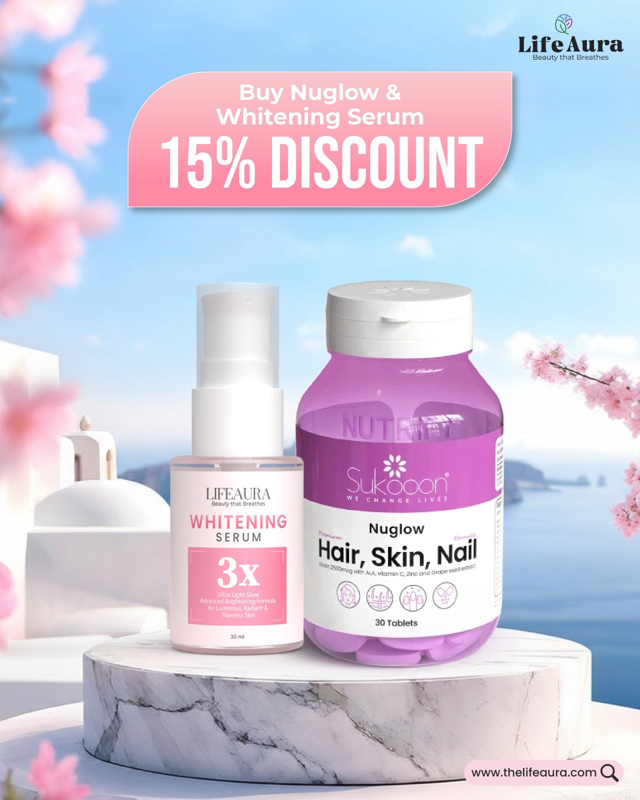Skin Care Bundle-1 (Whitening Serum + Nuglow)